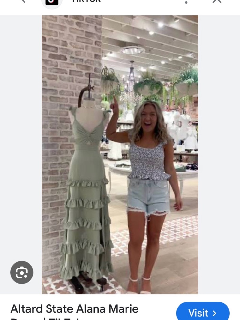 Altar'd State Sage Green Ruffle-Tier Maxi Dress - Picture 2 of 5